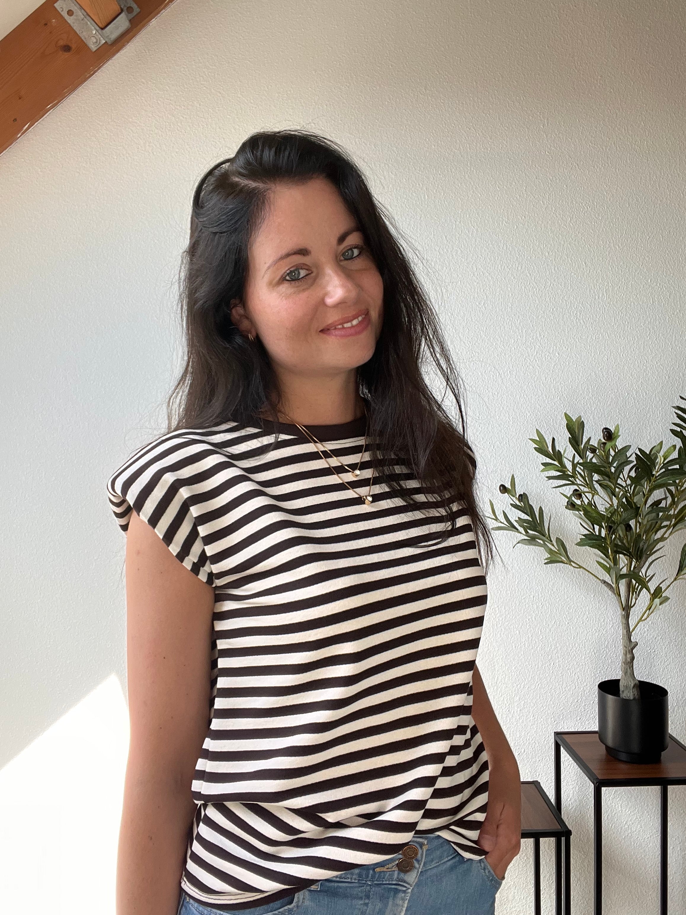 Stripe Tanktop - Bruin/Wit