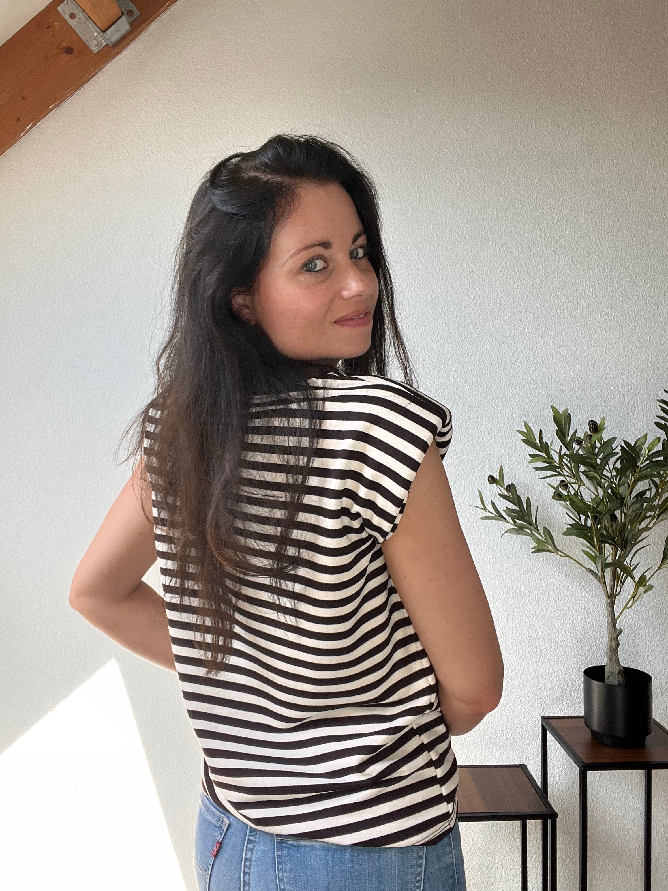 Stripe Tanktop - Bruin/Wit