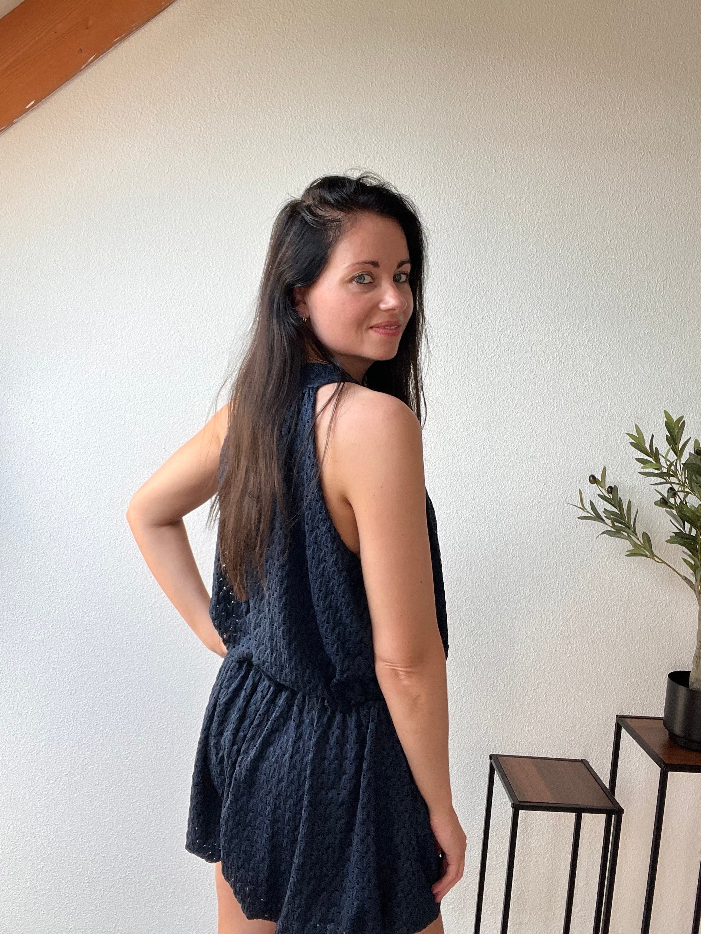 Halter Playsuit - Navy