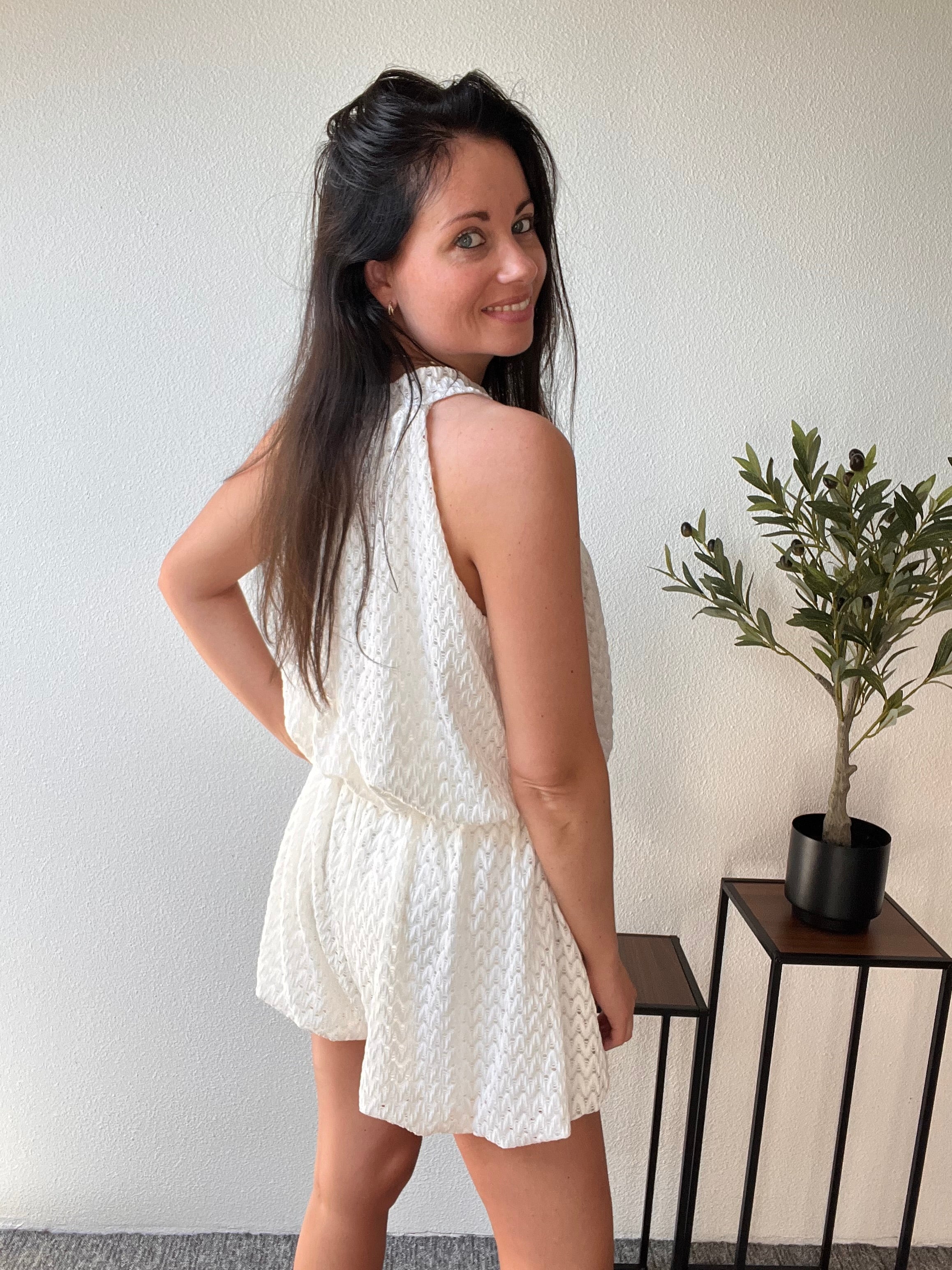 Halter Playsuit - Wit